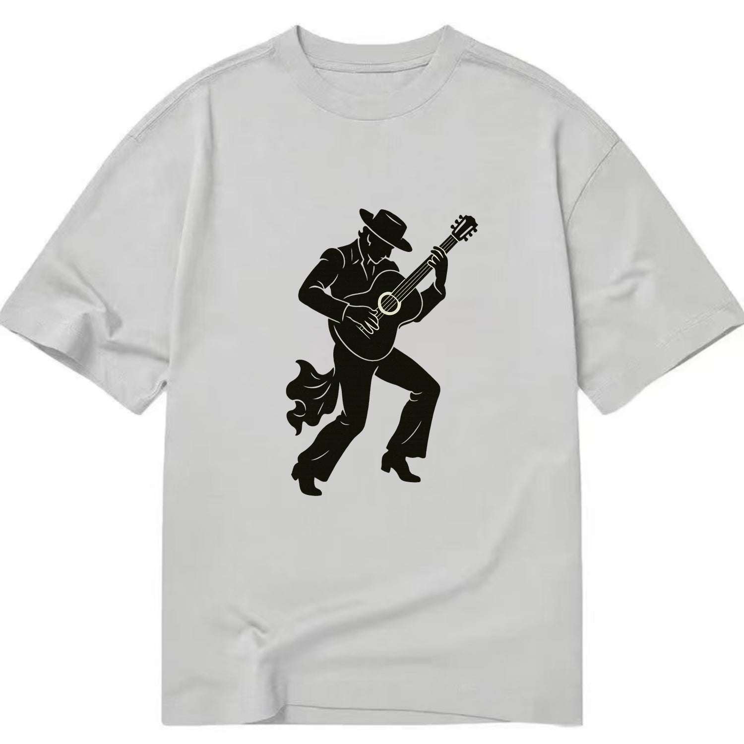 Flamenco guitarist dramatic pose - Classic T-shirt - Grey