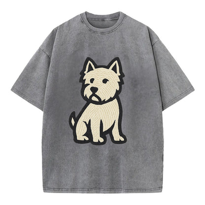West Highland White Terrier - Alert stan Vintage T-shirt - Grey