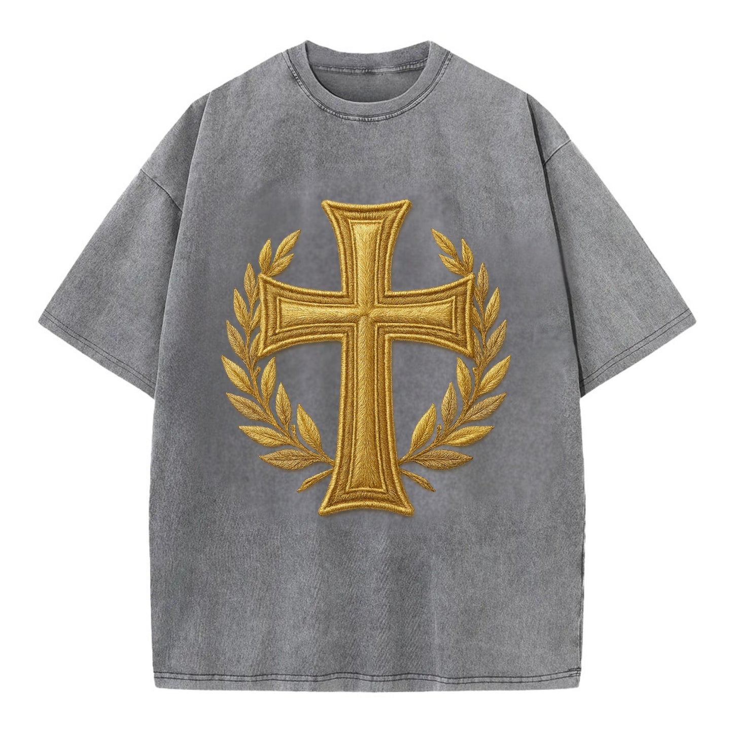 Victory Cross  - Vintage T-shirt - Grey