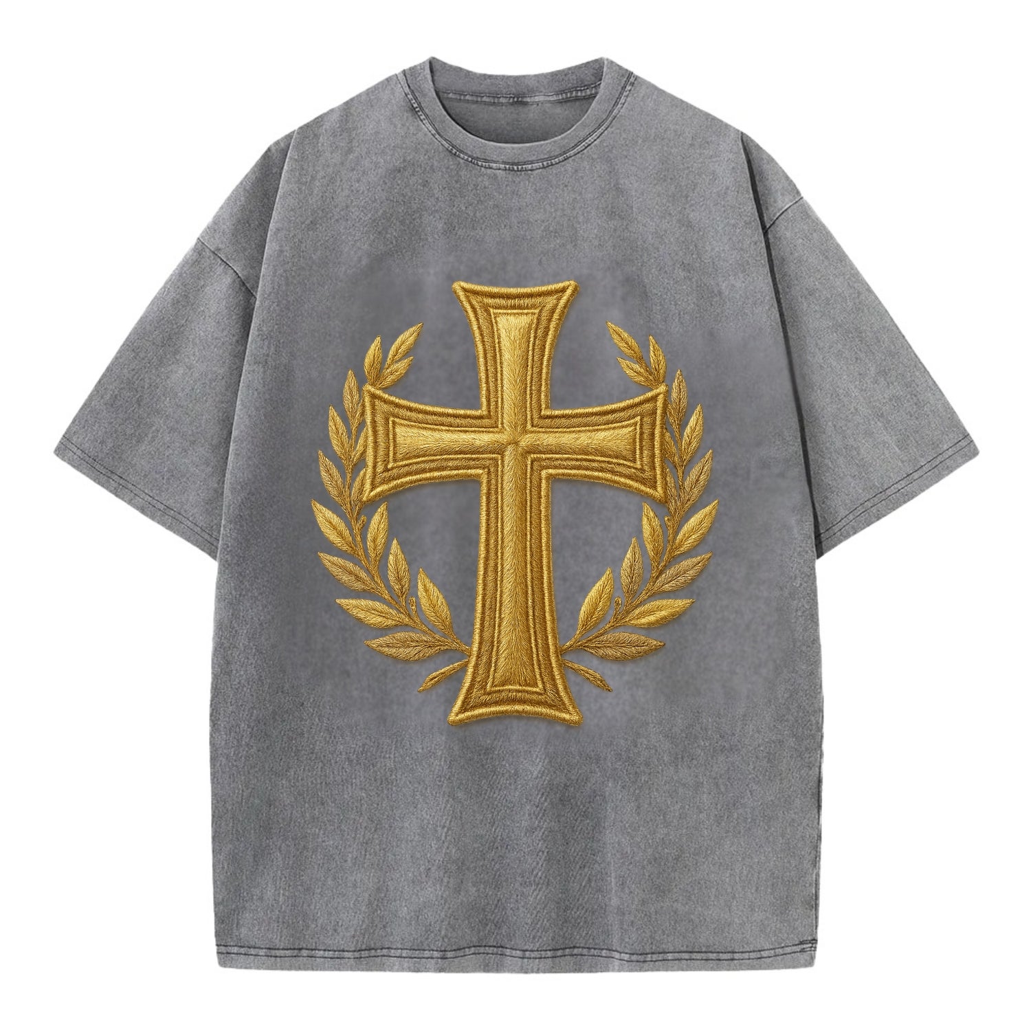Victory Cross  - Vintage T-shirt - Grey