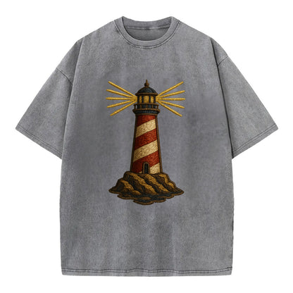 Lighthouse  - Vintage T-shirt - Grey