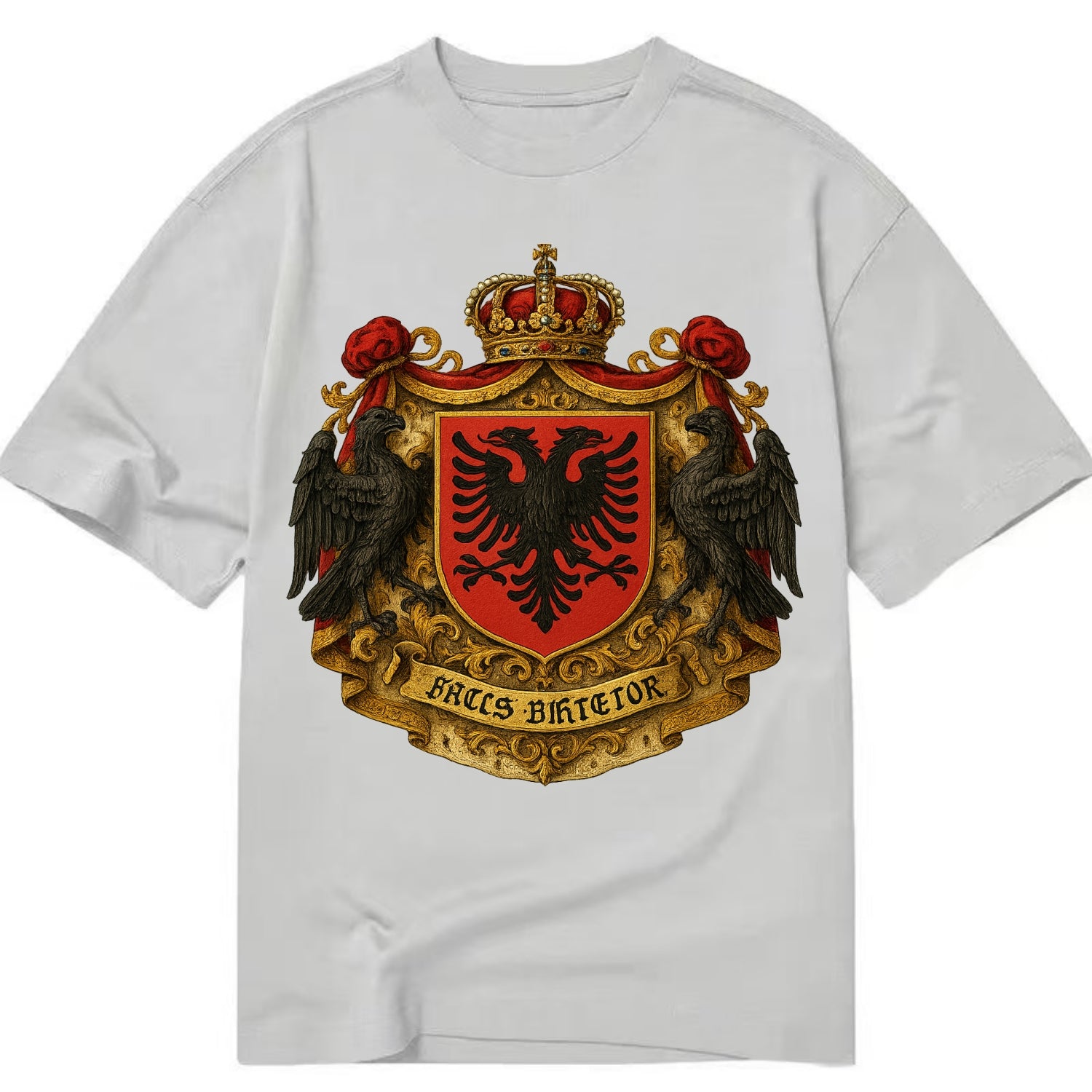 Albania Double Eagle Emblem  - Classic T-shirt - Grey
