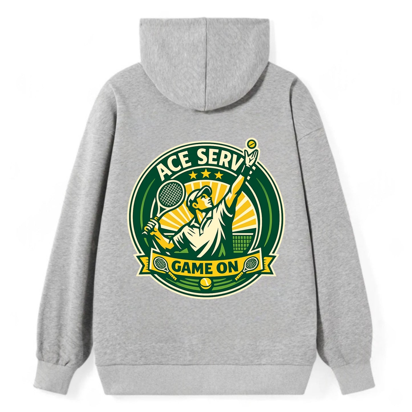 Serving Ace Emblem - Classic Pullover Hoodie - Grey