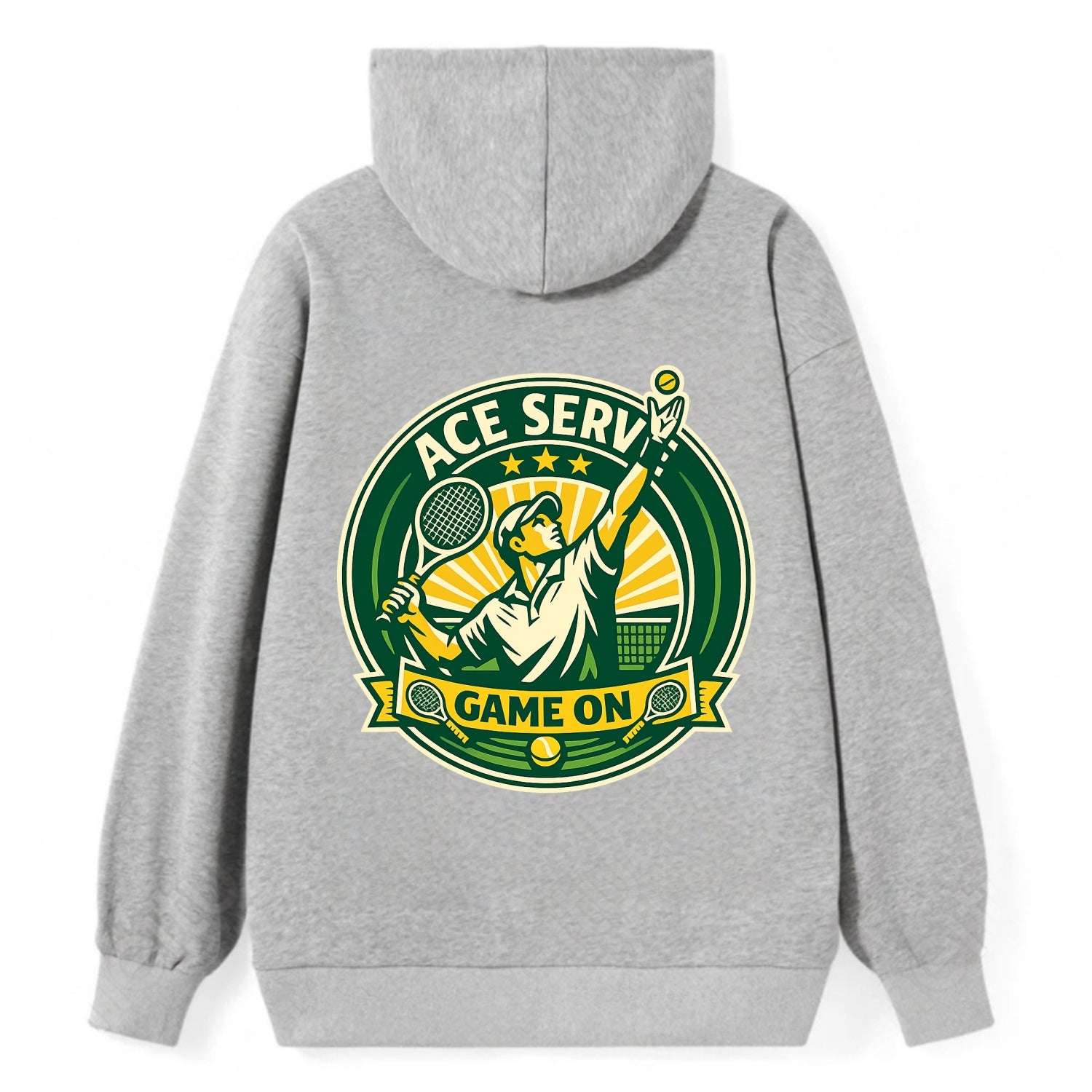 Serving Ace Emblem - Classic Pullover Hoodie - Grey