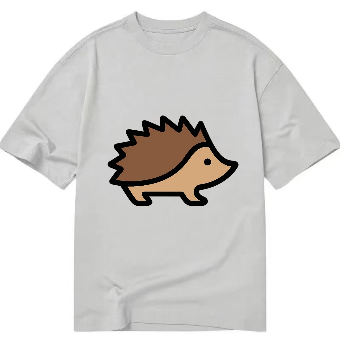 Hedgehog - Brown spiky back flat side profile - Classic T-shirt - Grey