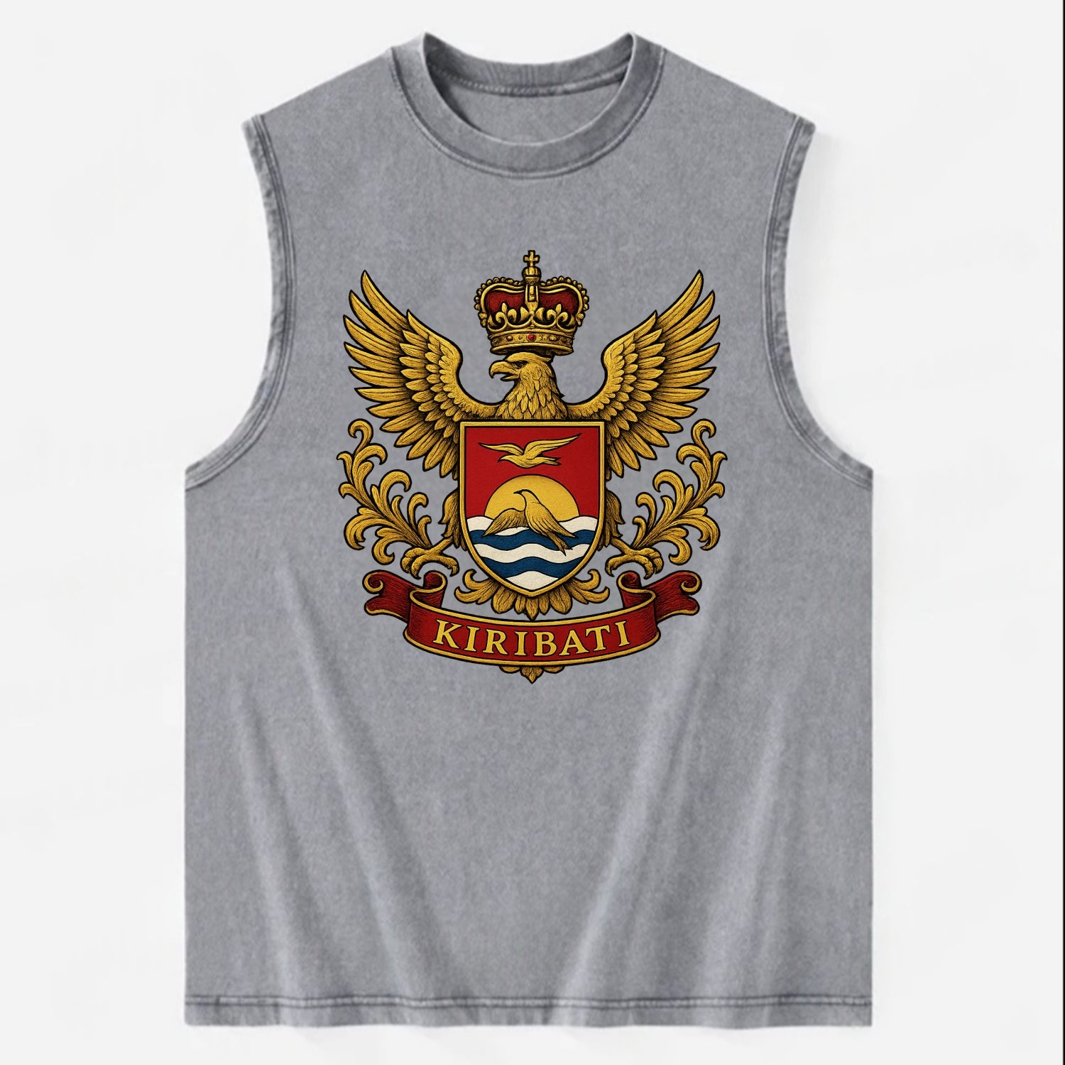 Kiribati Heritage Badge  - Vintage Washed Tank - Grey