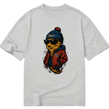 Tulsa Hurricane wearing Tulsa beanie with TU patch - Classic T-shirt - Grey