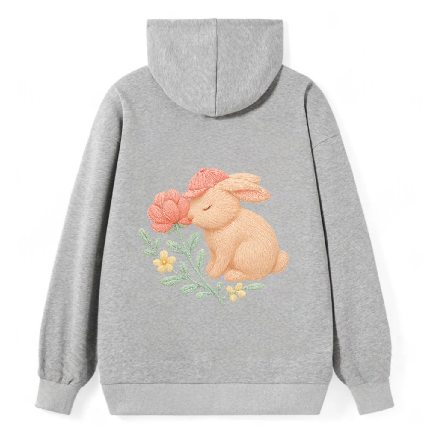 Peach Bunny - Classic Pullover Hoodie - Grey