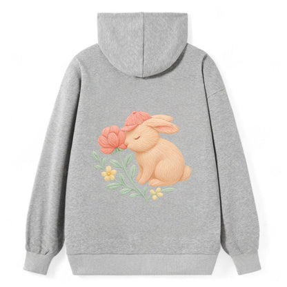 Peach Bunny - Classic Pullover Hoodie - Grey