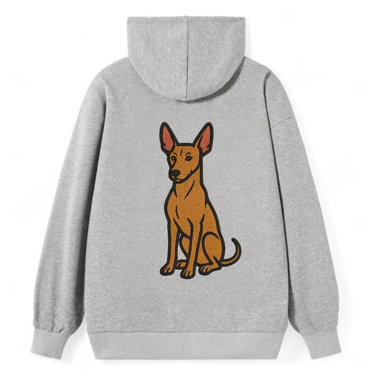 Pharaoh Hound - Tan colored embroidered pose - Classic Pullover Hoodie - Grey