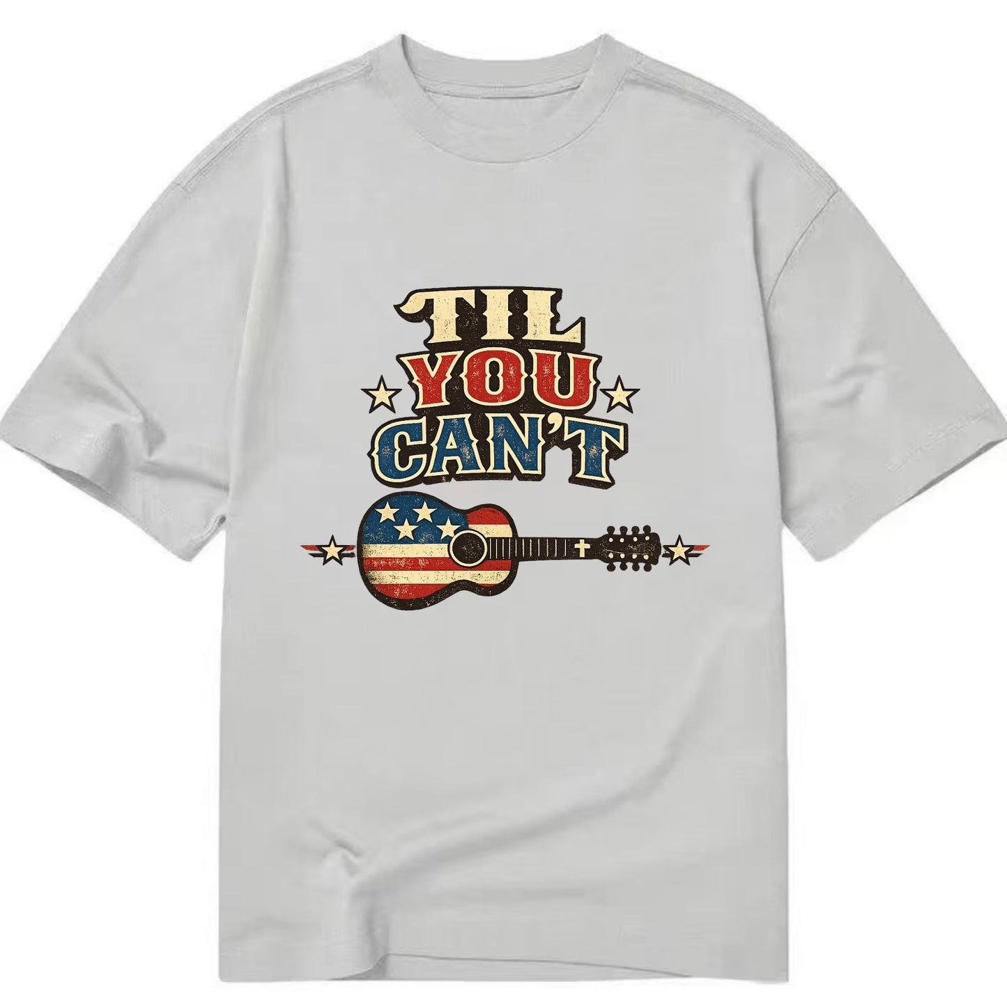 Til You Cant - Flag Guitar - Classic T-shirt - Grey