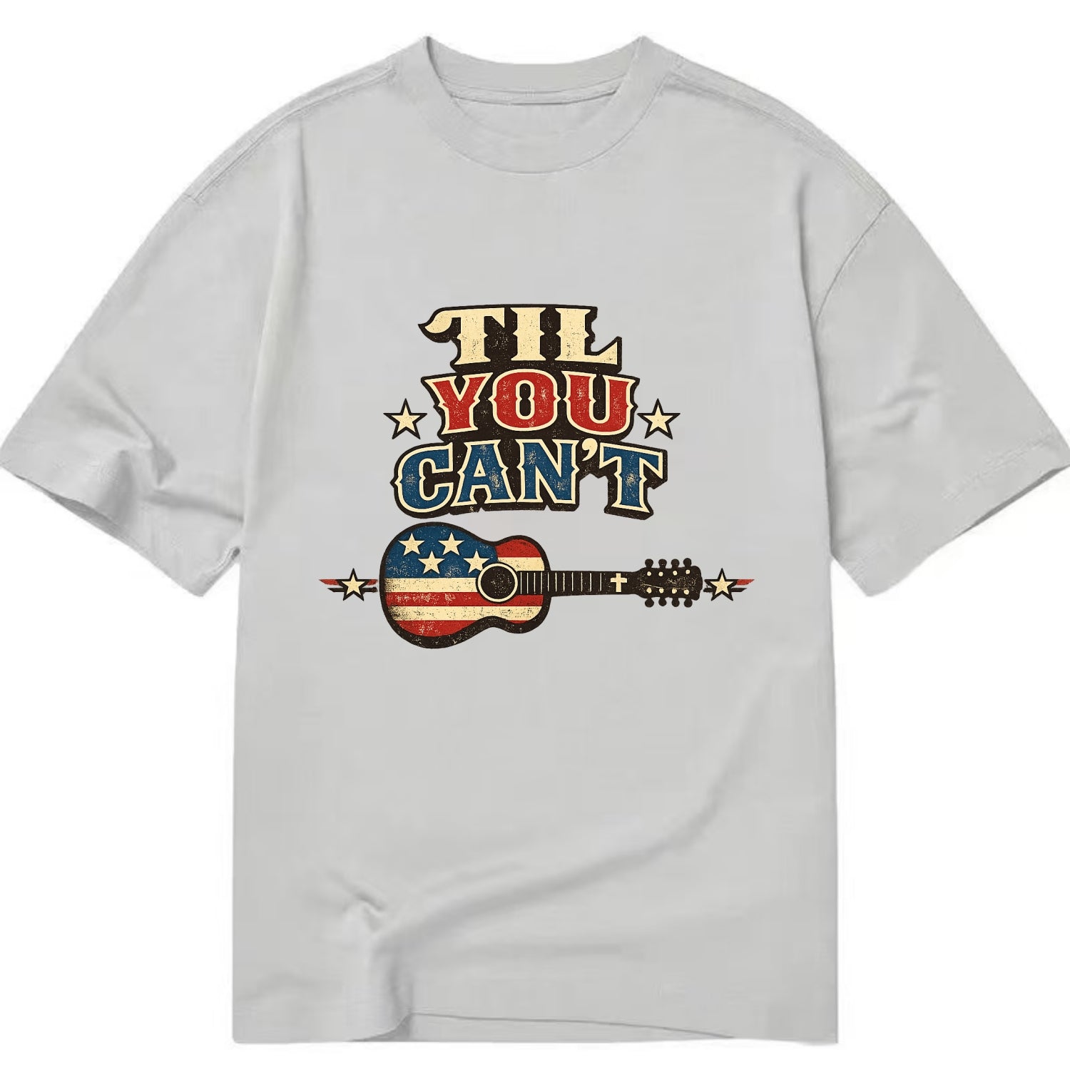 Til You Cant - Flag Guitar - Classic T-shirt - Grey