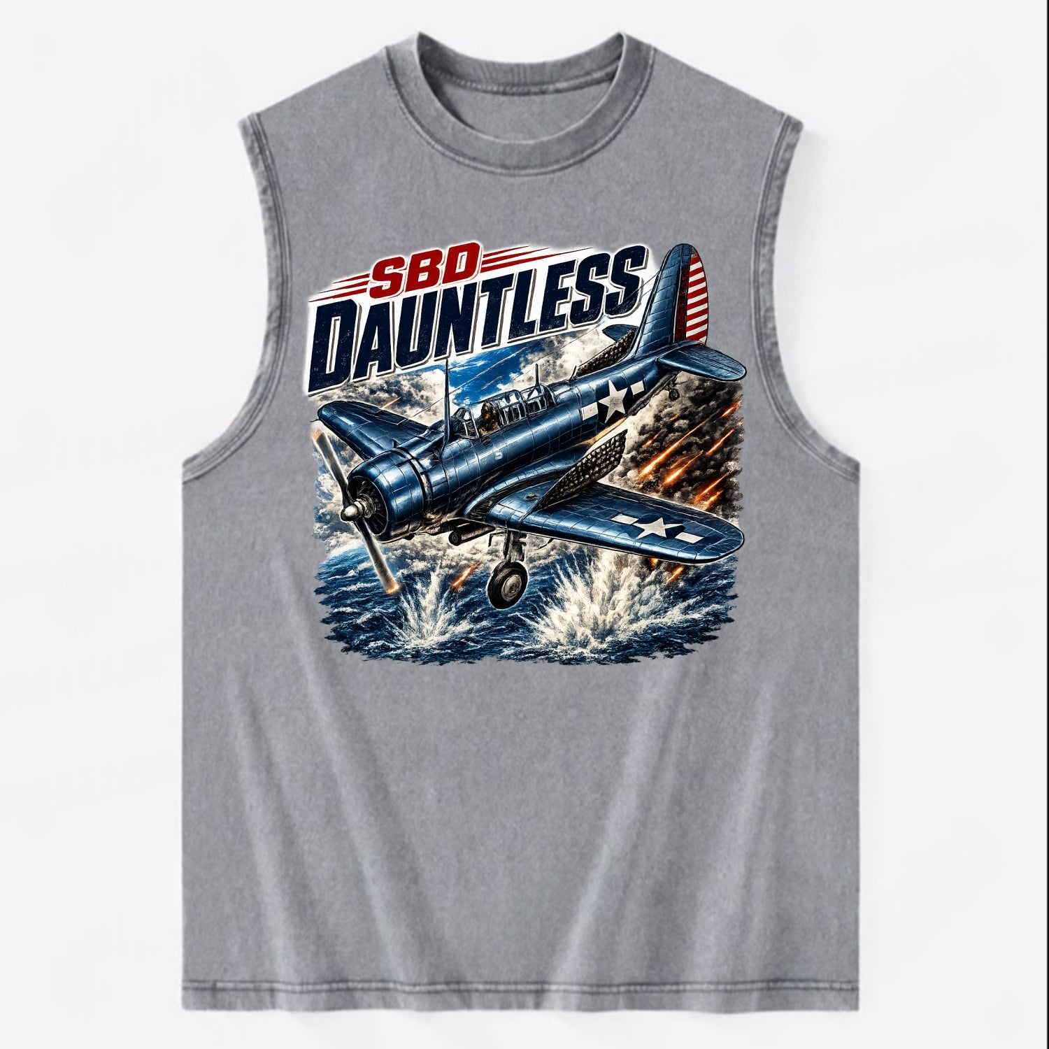 Sbd Dauntless - Vintage Washed Tank - Grey