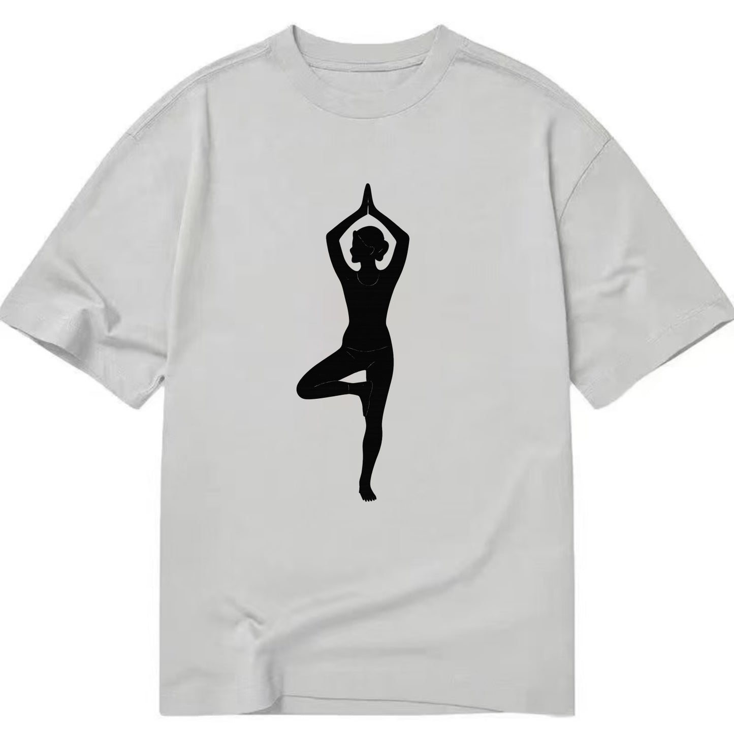 Yogi in tree pose silhouette - Classic T-shirt - Grey