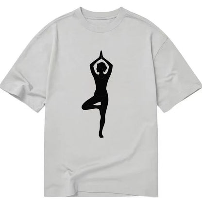Yogi in tree pose silhouette - Classic T-shirt - Grey