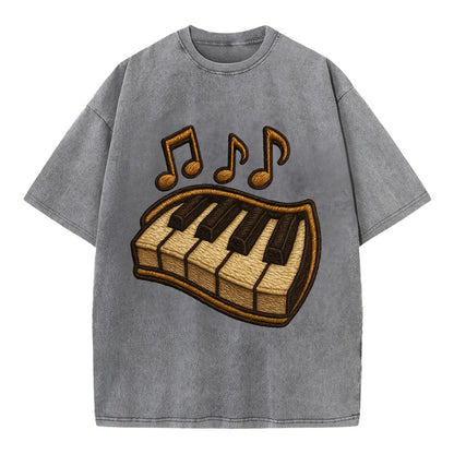 Piano Keys  - Vintage T-shirt - Grey