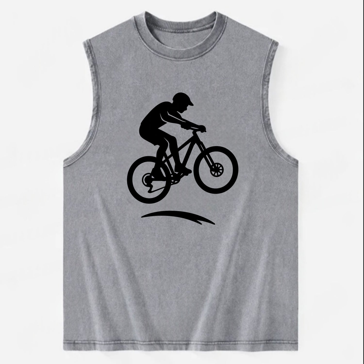 Mountain biker catching air - Vintage Washed Tank - Grey
