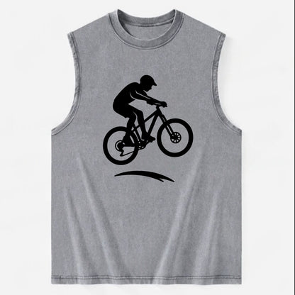Mountain biker catching air - Vintage Washed Tank - Grey
