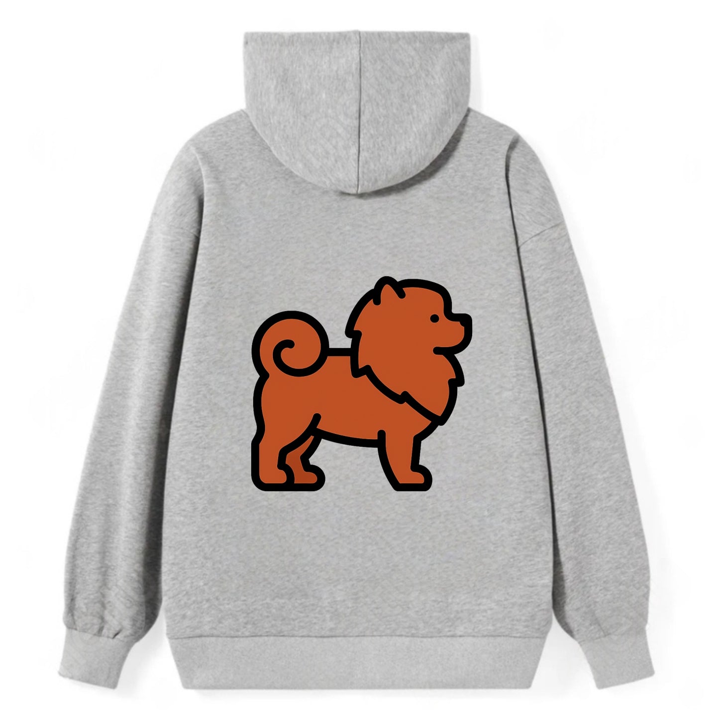 Chow Chow - Red fluffy flat side profile - Classic Pullover Hoodie - Grey