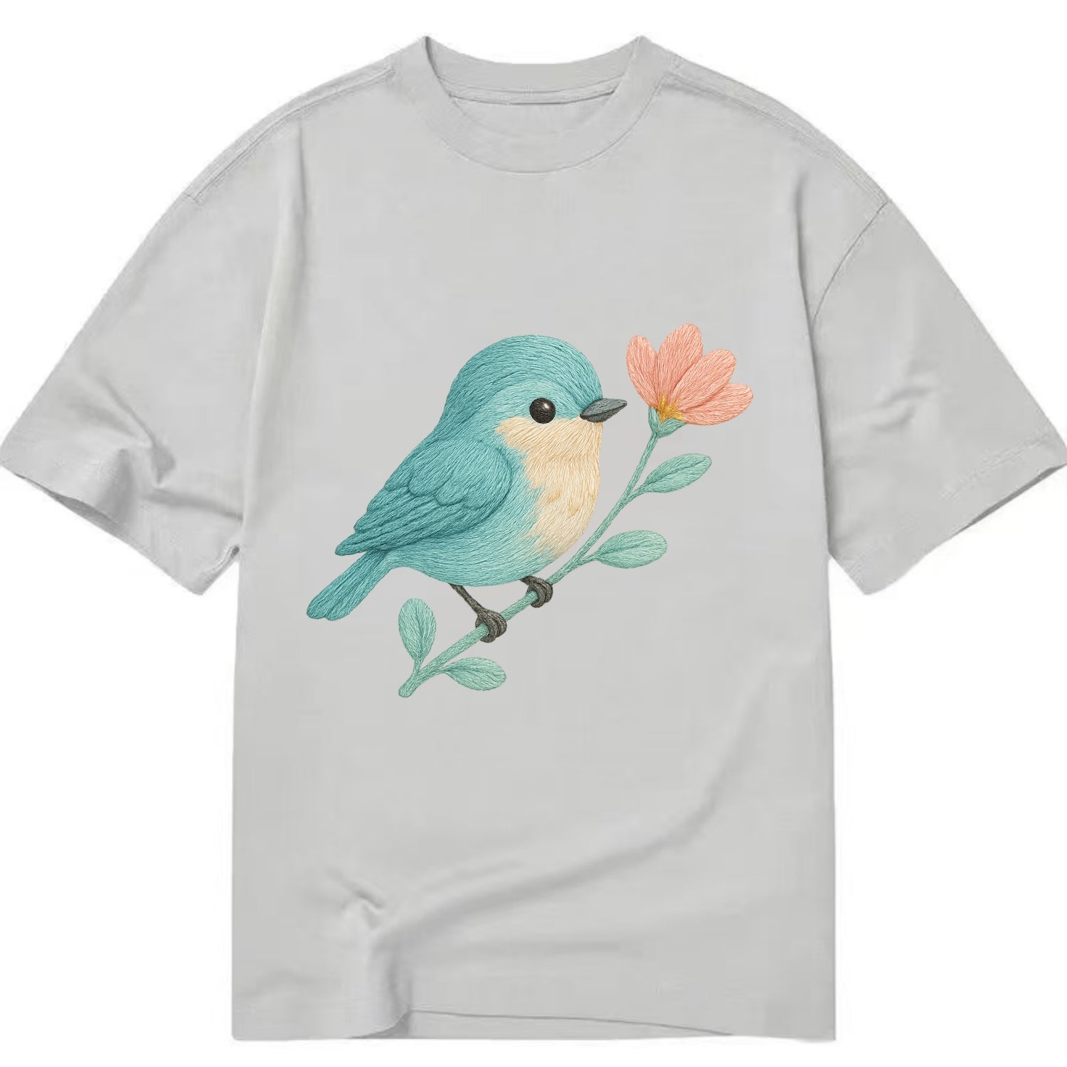 Aqua Chickadee - Classic T-shirt - Grey