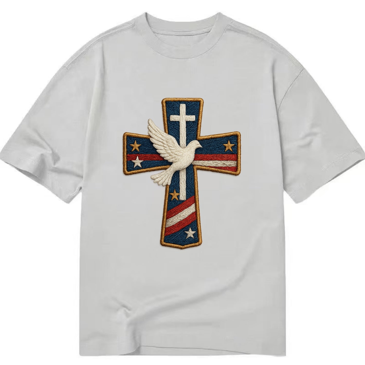 Dove and Cross  - Classic T-shirt - Grey