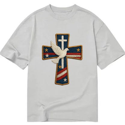 Dove and Cross  - Classic T-shirt - Grey