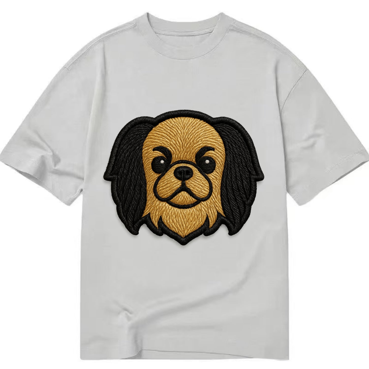 Japanese Chin - Modern flat-face logo wi - Classic T-shirt - Grey