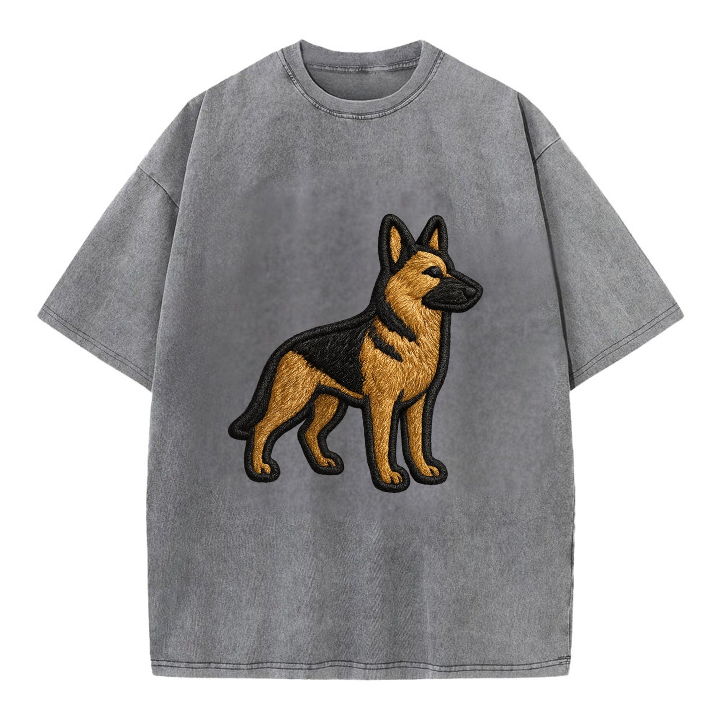 German Shepherd - Trendy minimal silhoue - Vintage T-shirt - Grey