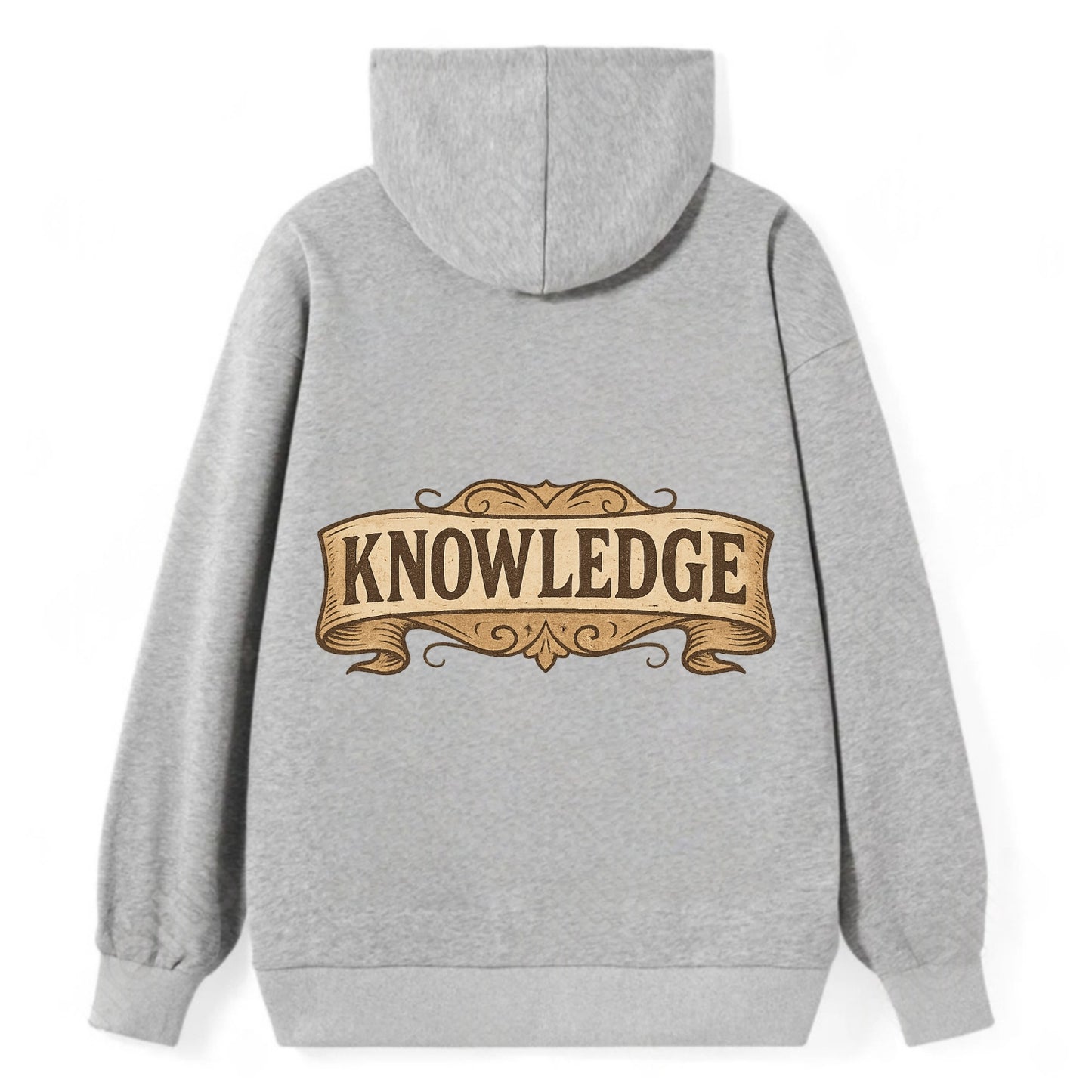 Bold typography design - "KNOWLEDGE" - learning, understanding - Classic Pullover Hoodie - Grey