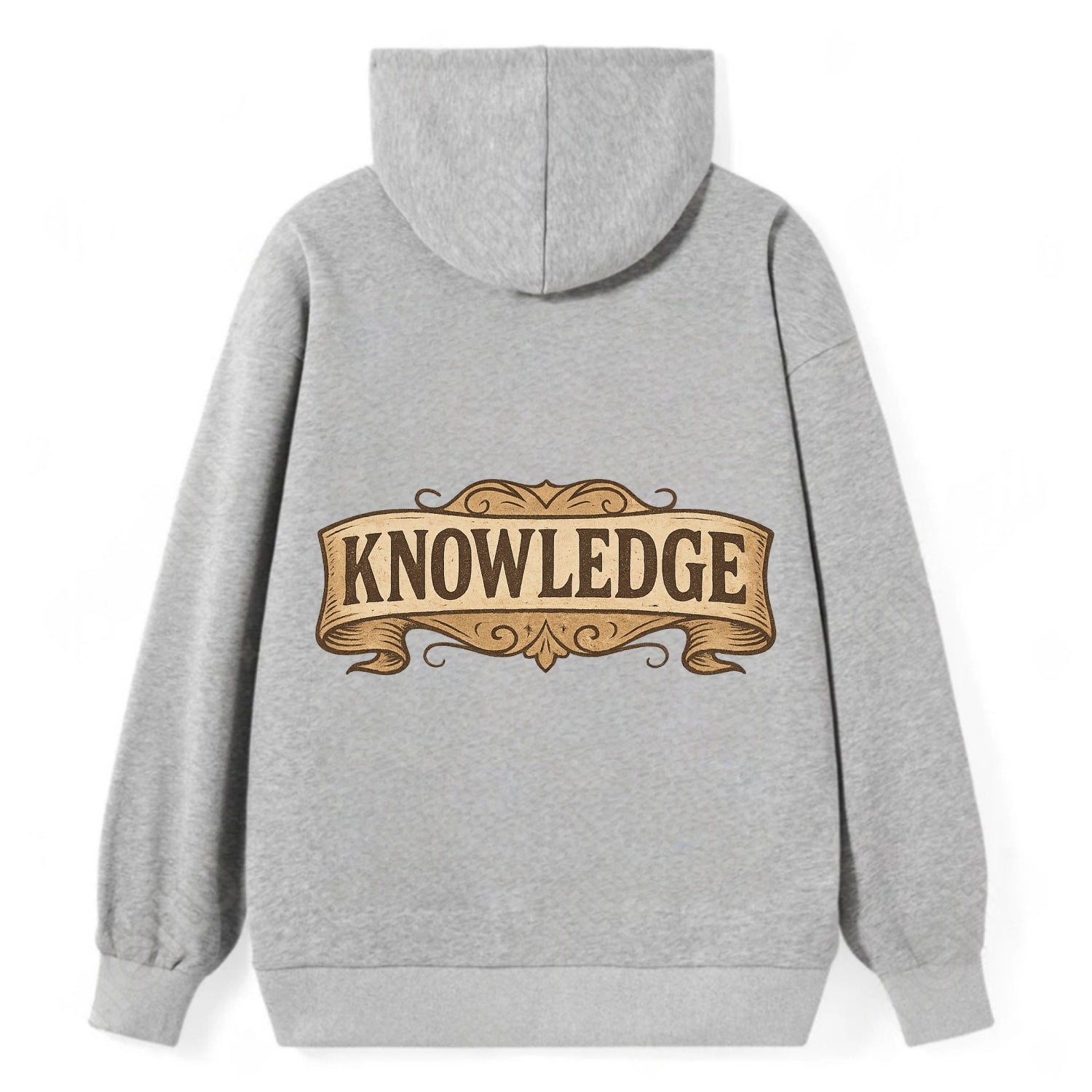 Bold typography design - "KNOWLEDGE" - learning, understanding - Classic Pullover Hoodie - Grey