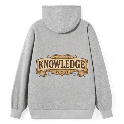 Bold typography design - "KNOWLEDGE" - learning, understanding - Classic Pullover Hoodie - Grey