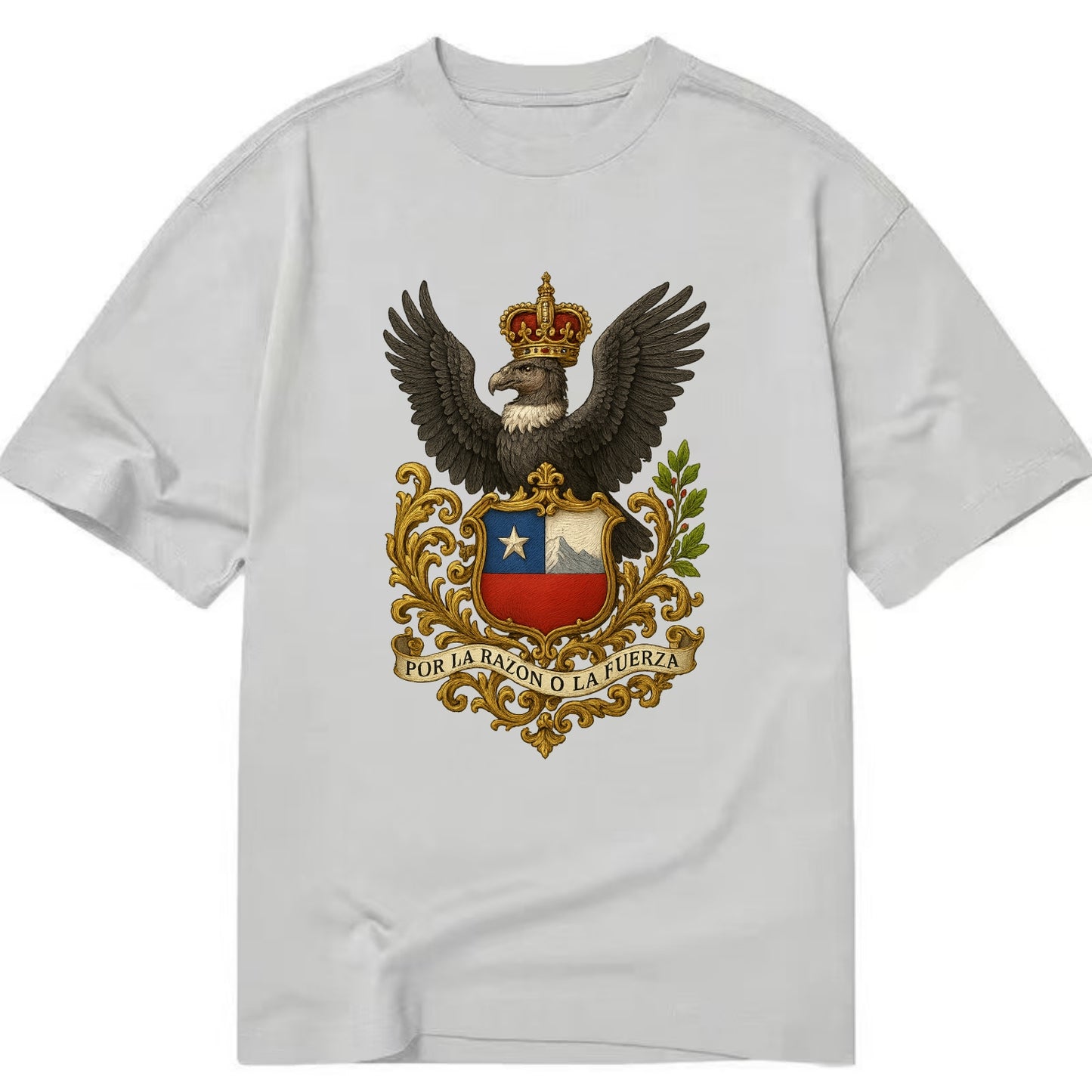 Chile Andean Condor Emblem  - Classic T-shirt - Grey
