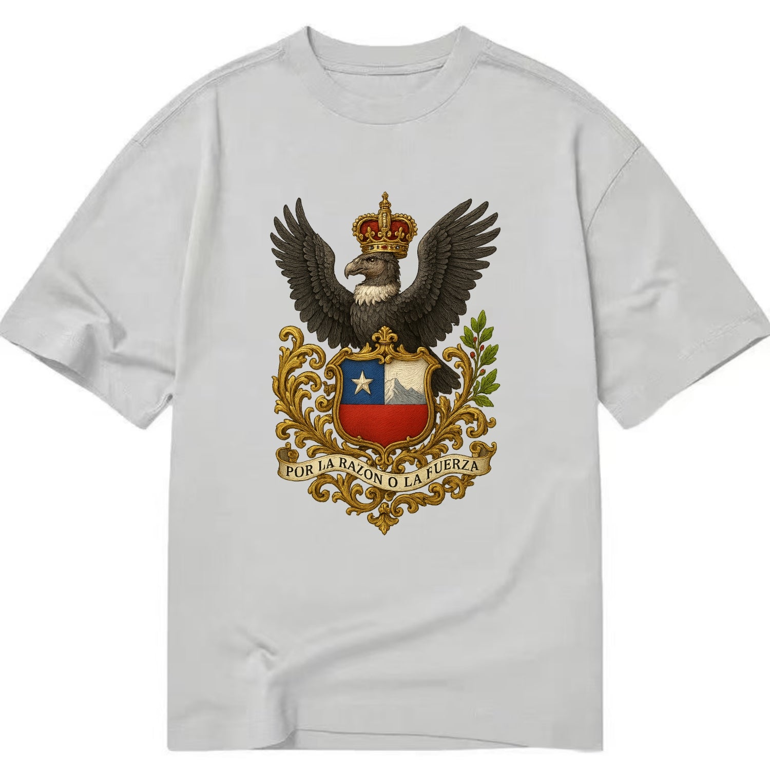 Chile Andean Condor Emblem  - Classic T-shirt - Grey