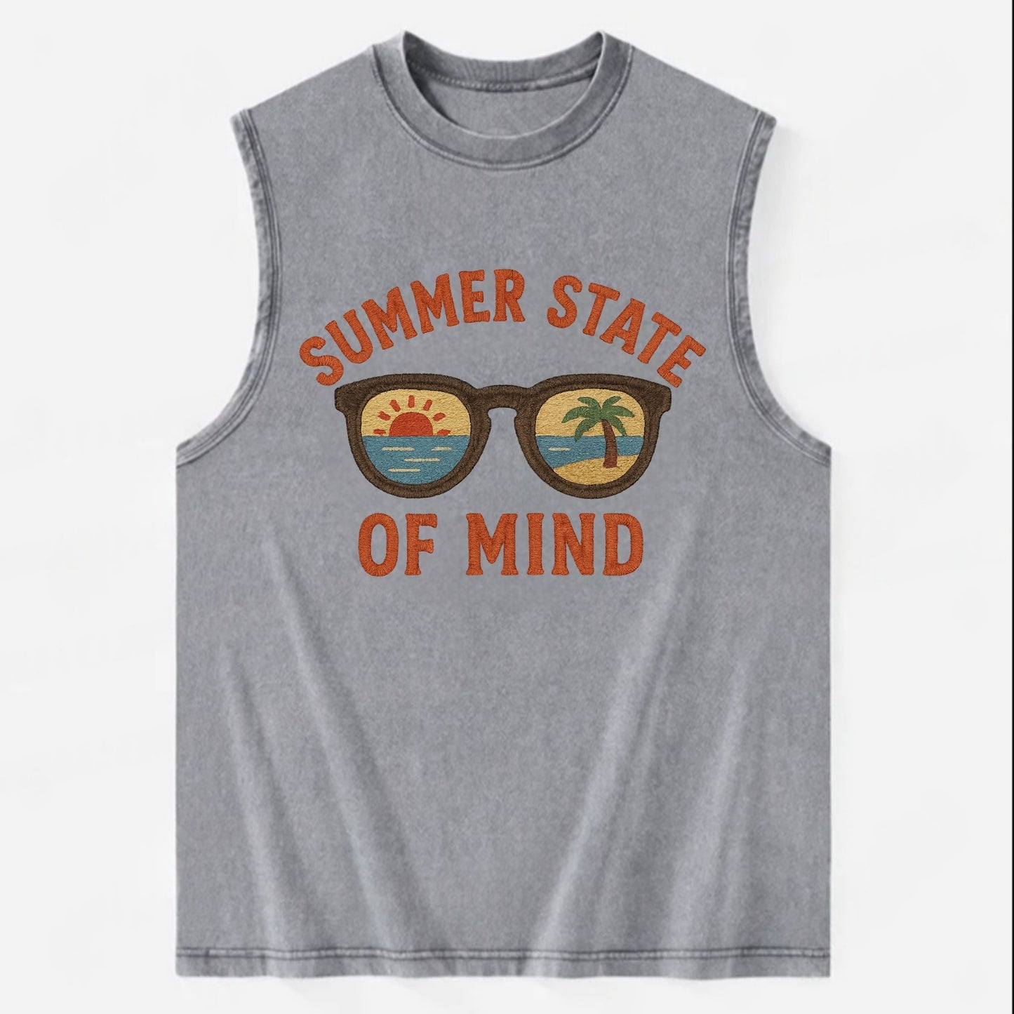 Summer State Of Mind  - Vintage Washed Tank - Grey