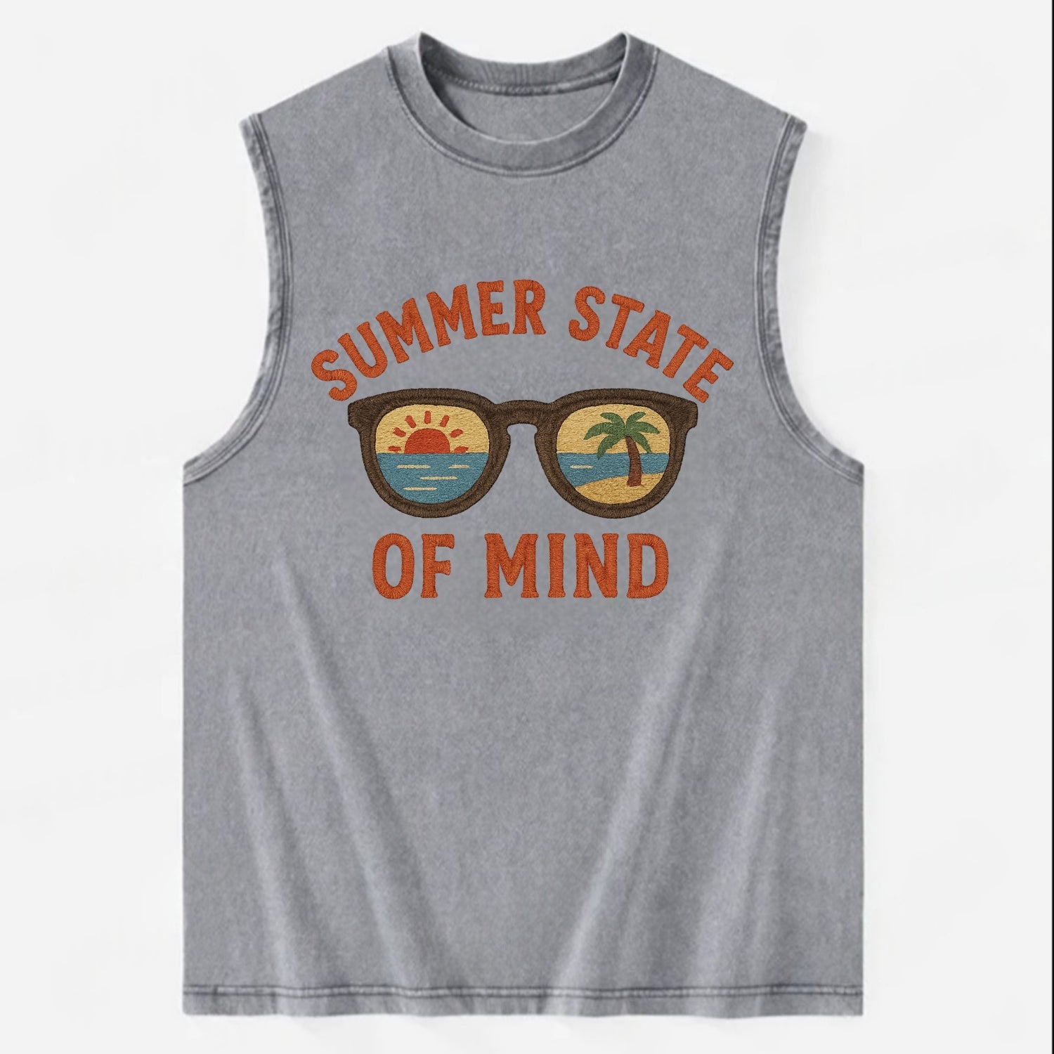 Summer State Of Mind  - Vintage Washed Tank - Grey