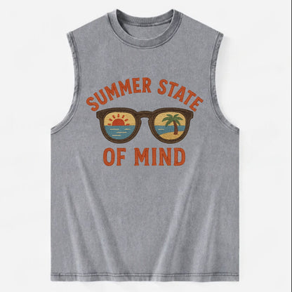 Summer State Of Mind  - Vintage Washed Tank - Grey