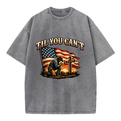 Til You Cant - Praying Cowboy - Vintage T-shirt - Grey