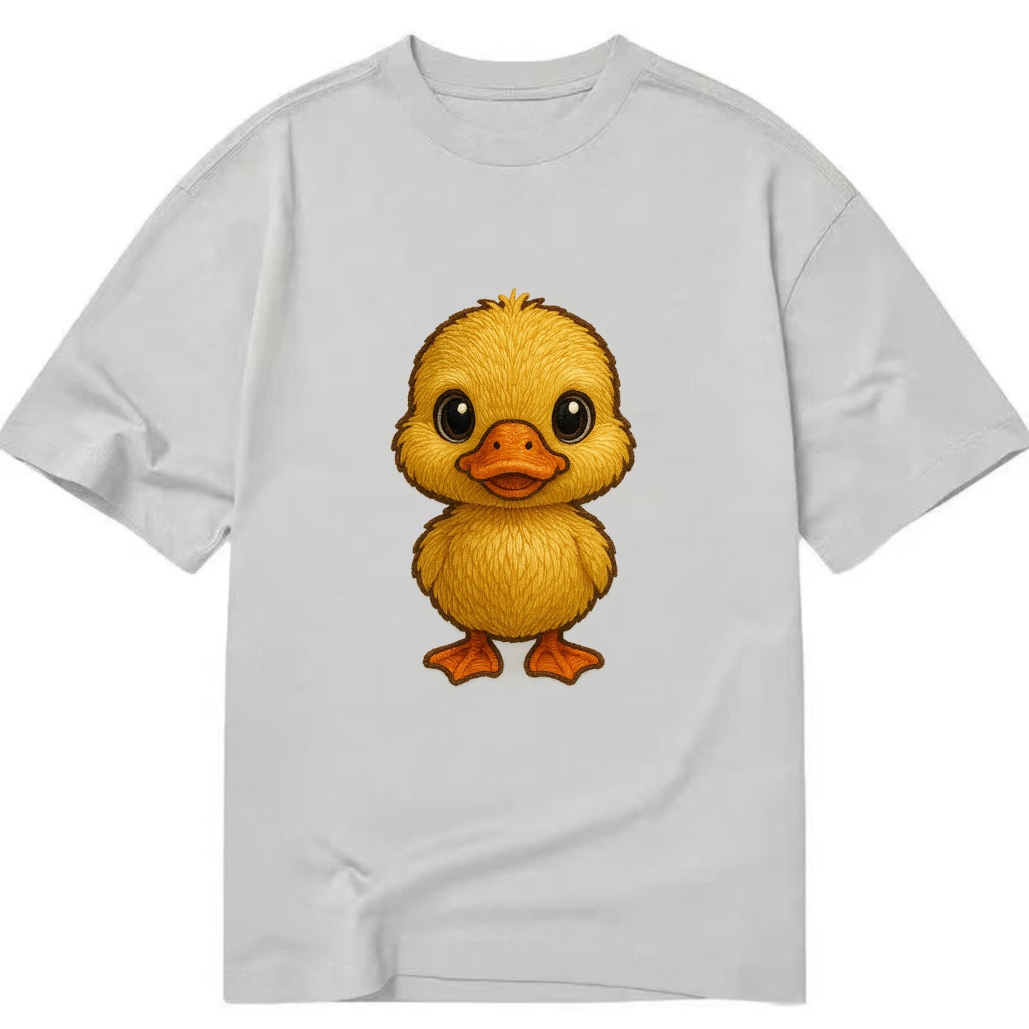 Baby Duck Duckling - yellow fluffy, orange beak, bright eyes, front-facing, quack - Classic T-shirt - Grey
