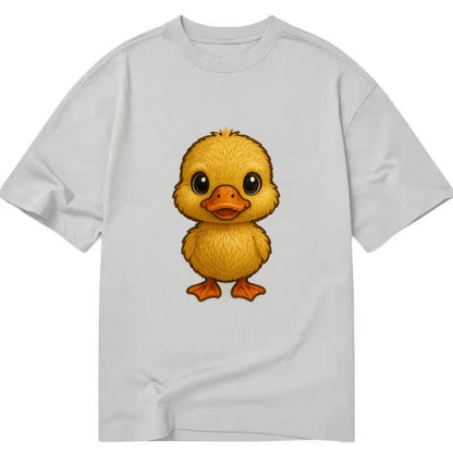 Baby Duck Duckling - yellow fluffy, orange beak, bright eyes, front-facing, quack - Classic T-shirt - Grey
