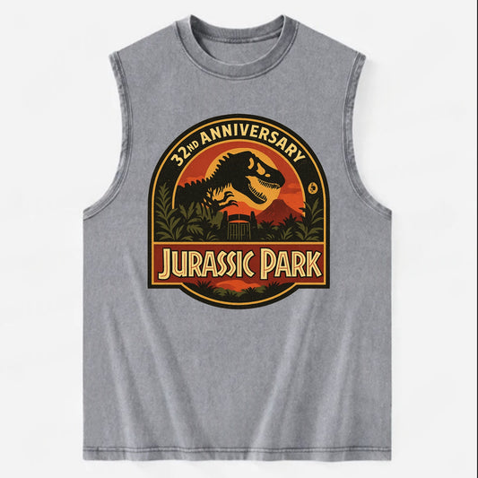 Jurassic Park 32nd Anniversary - Vintage Washed Tank - Grey
