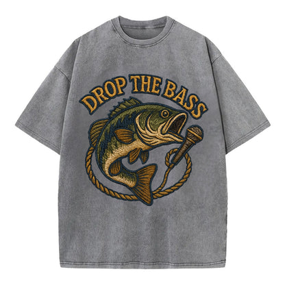 Drop The Bass  - Vintage T-shirt - Grey