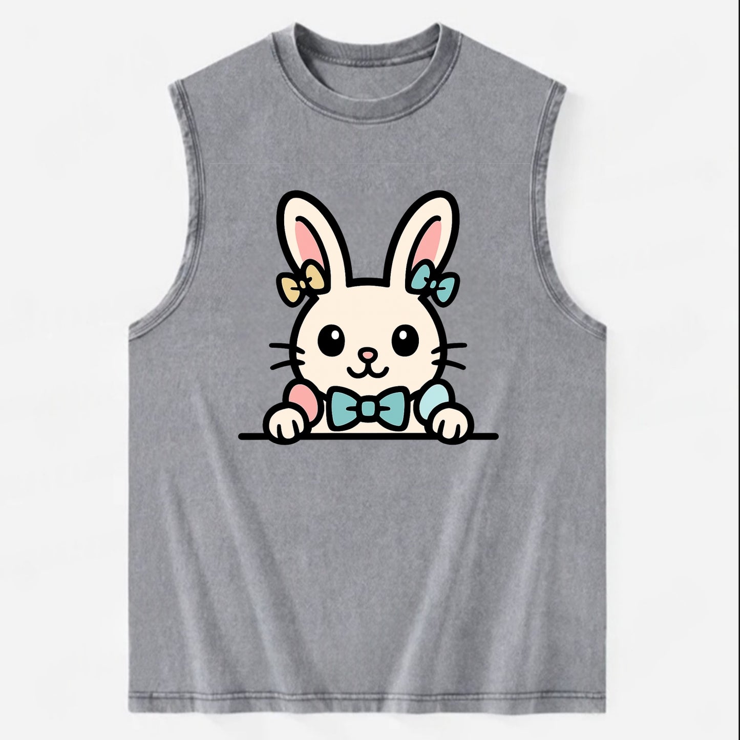 Easter Bunny  - Vintage Washed Tank - Grey
