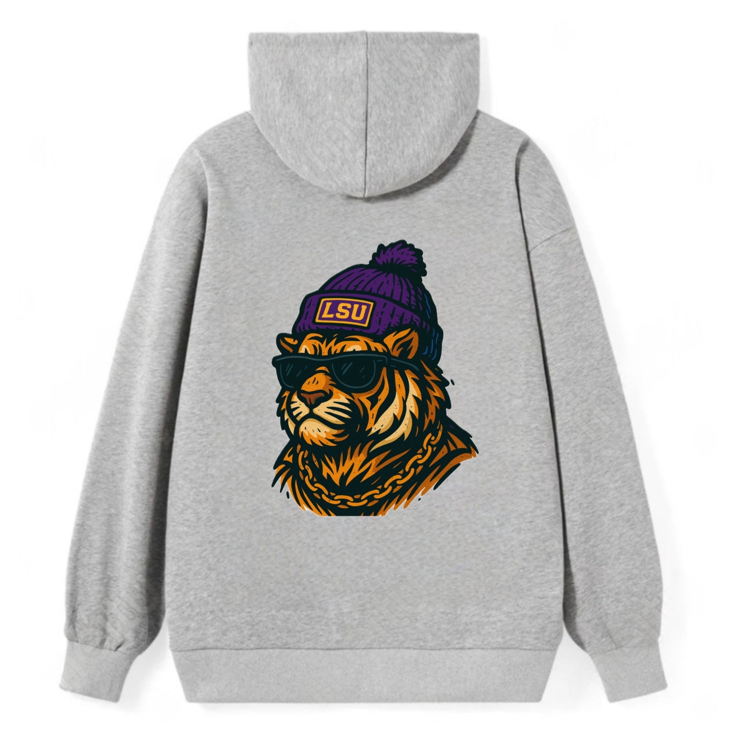 LSU Mike Tiger - Classic Pullover Hoodie - Grey