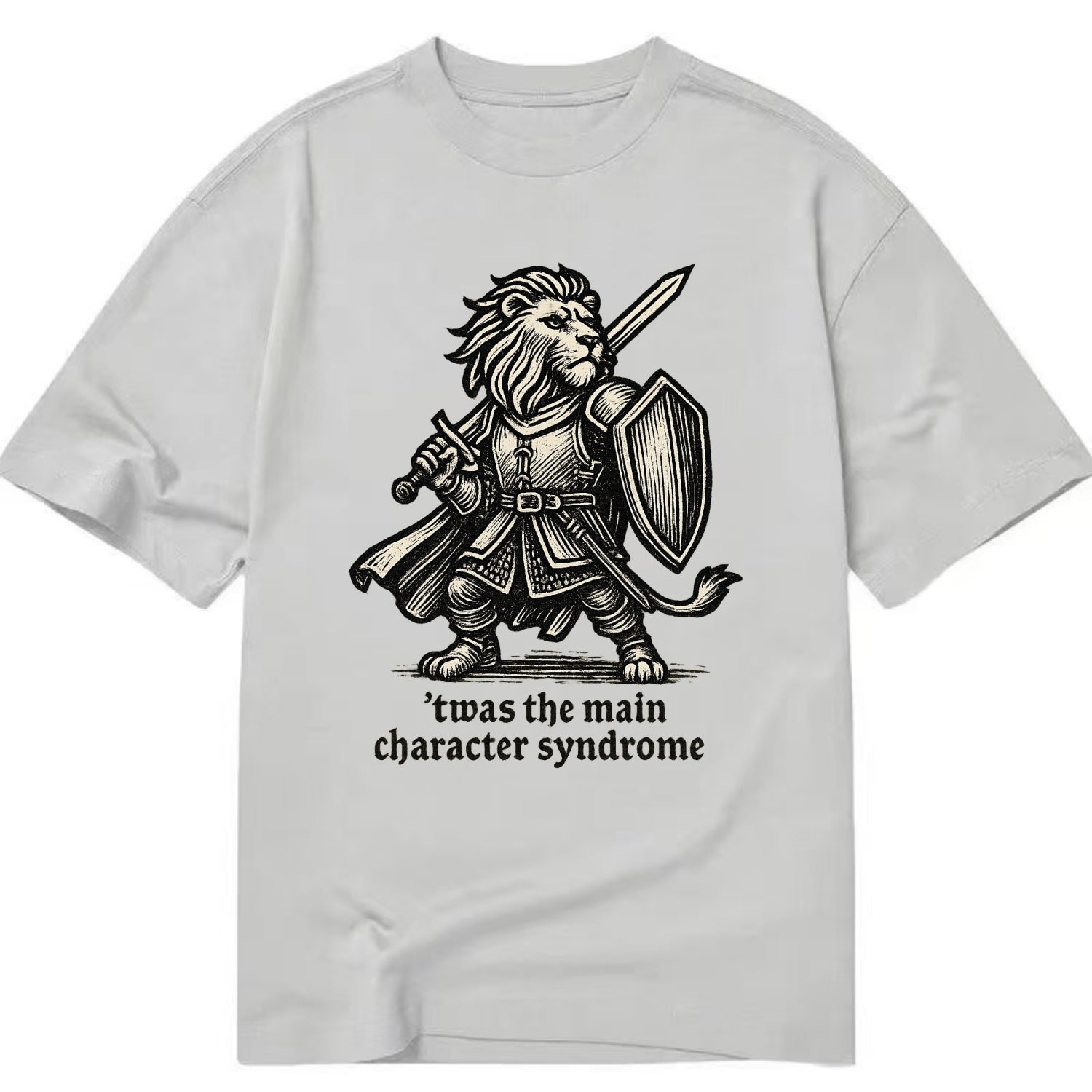 Main Character Syndrome Lion  - Classic T-shirt - Grey