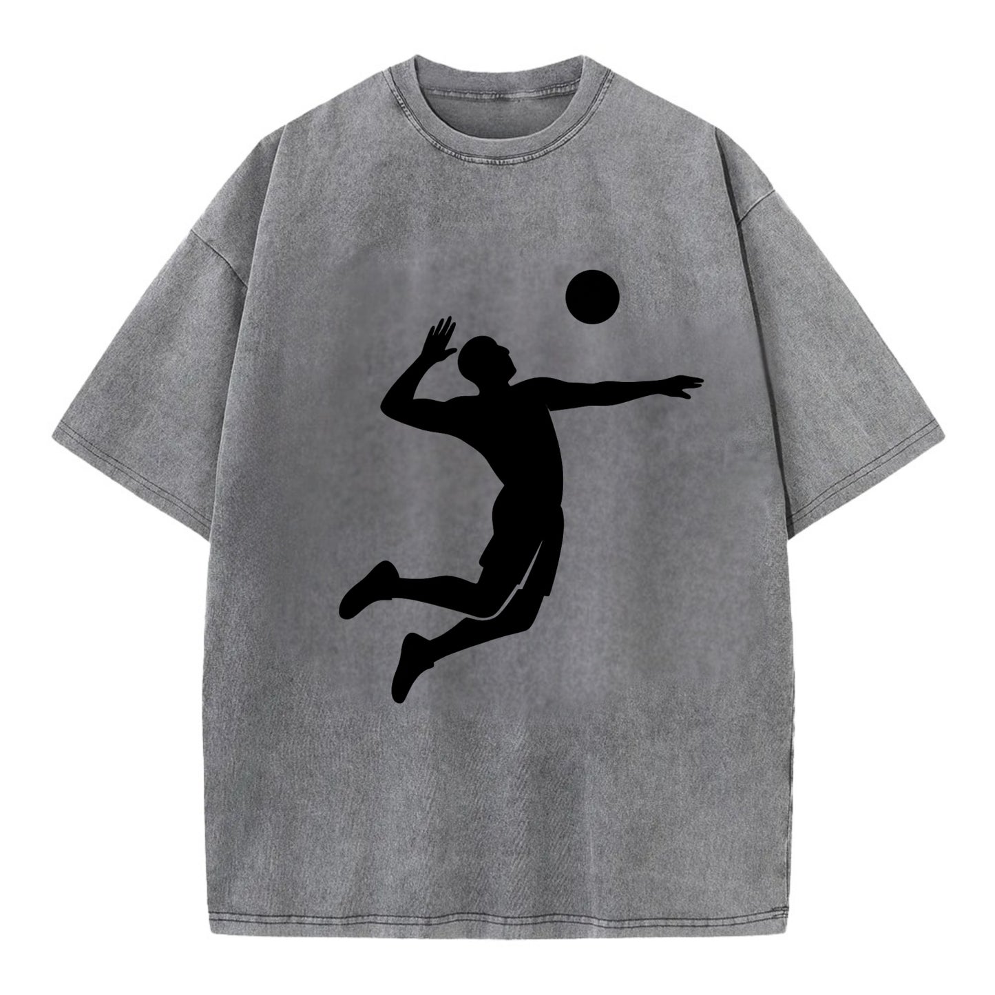 Volleyball player spiking ball - Vintage T-shirt - Grey