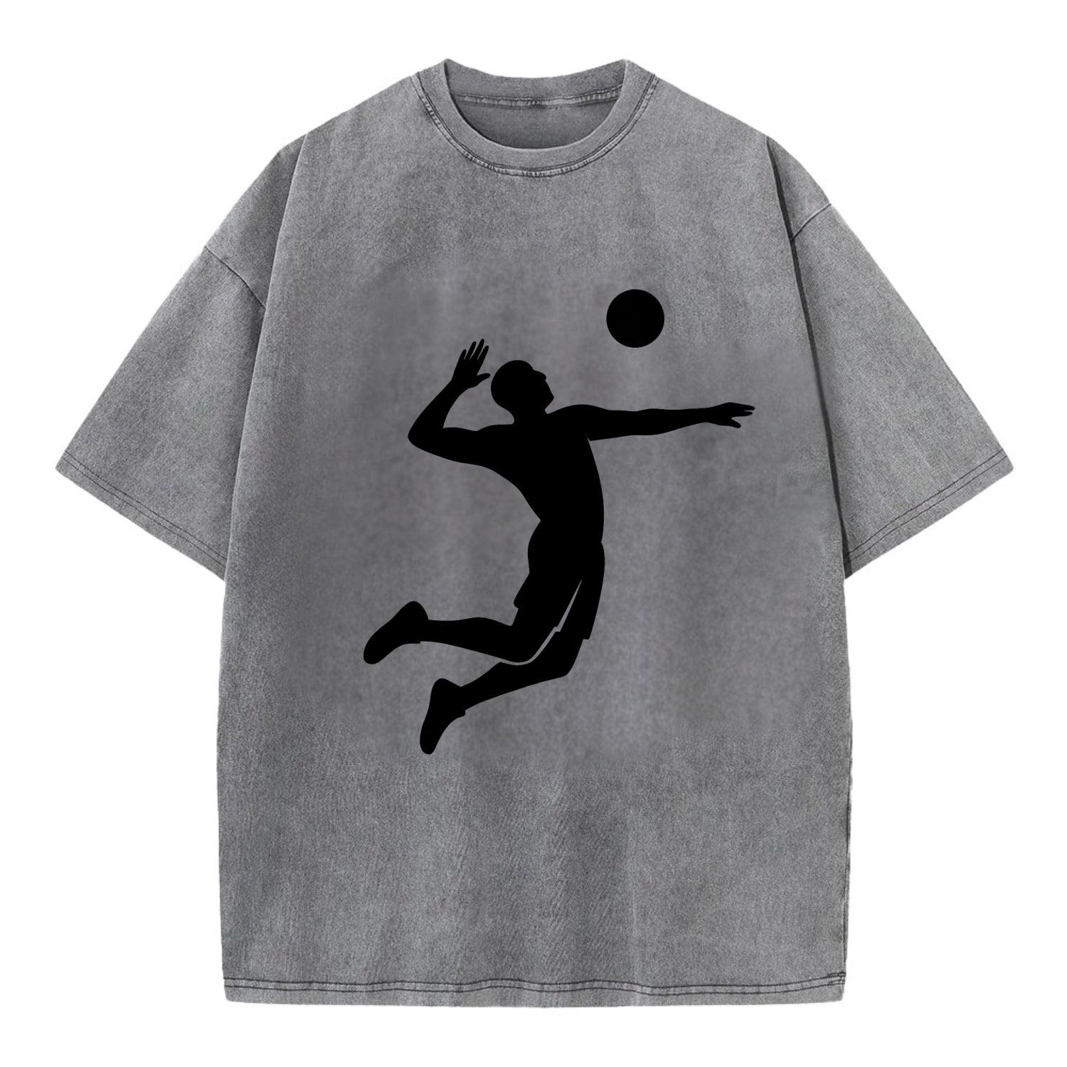 Volleyball player spiking ball - Vintage T-shirt - Grey