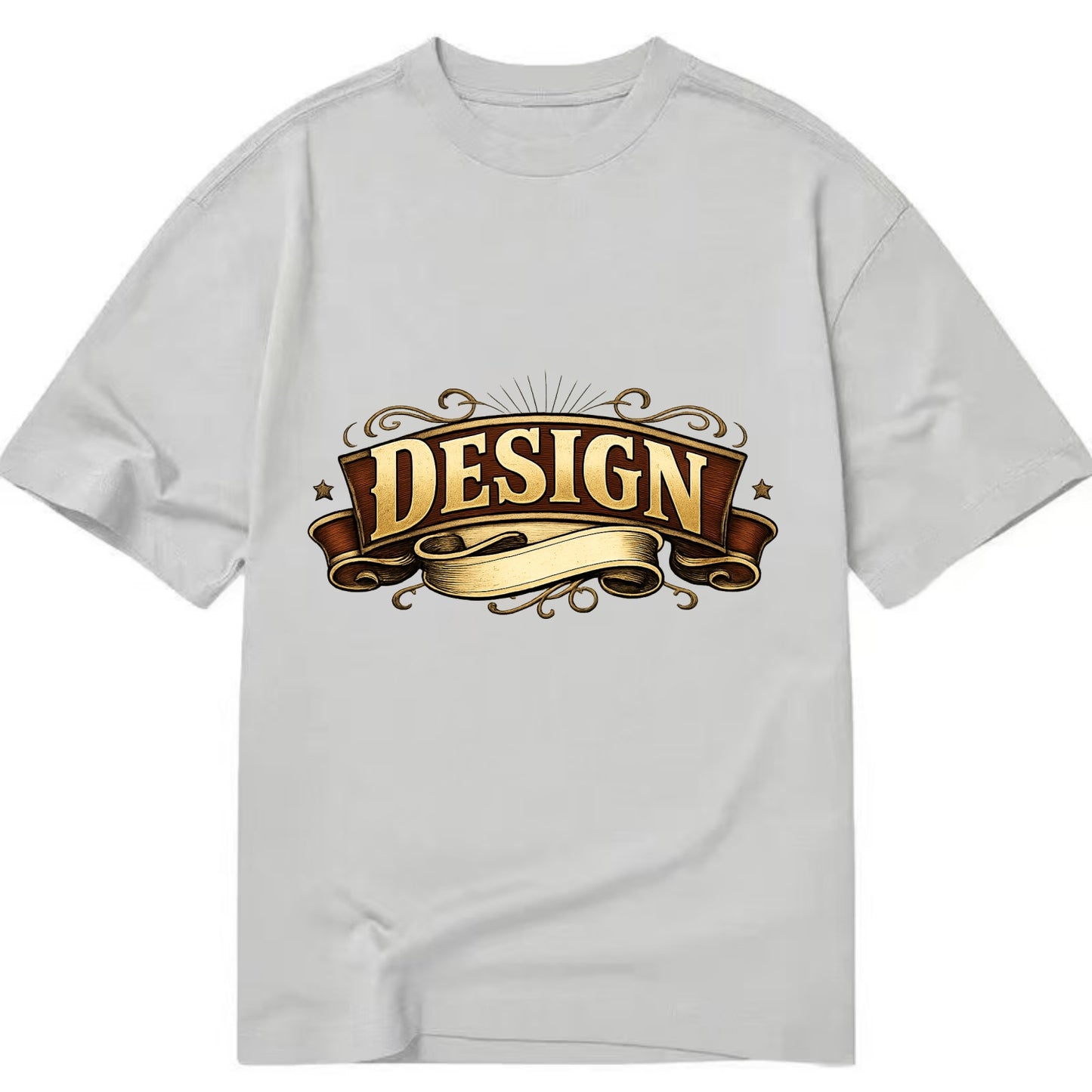 Bold typography design - "DESIGN" - intentional creation, aesthetic planning - Classic T-shirt - Grey