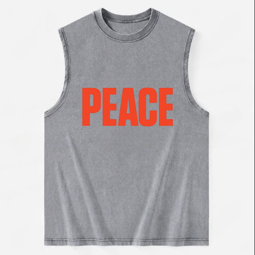 Bold typography design - PEACE - inner calm, tranquility, serenity - Vintage Washed Tank