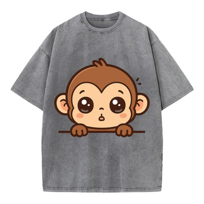 Baby Monkey  - Vintage T-shirt - Grey