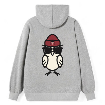 Philadelphia Owl wearing Temple beanie with T patch - Classic Pullover Hoodie - Grey
